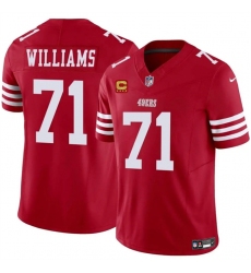Men's San Francisco 49ers #71 Trent Williams Red 2025 F.U.S.E. With 4-Star C Vapor Untouchable Limited Stitched Football Jersey