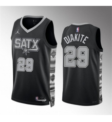 Men's San Antonio Spurs #29 Mamadi Diakite Black Statement Edition Stitched Basketball Jersey