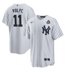 Men's New York Yankees #11 Anthony Volpe White 2024 World Series With Name Cool Base Stitched Baseball Jersey