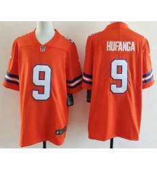 Men's Denver Broncos #9 Talanoa Hufanga Limited Orange Throwback Vapor Jersey