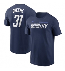 Men's Detroit Tigers #31 Riley Greene Navy 2024 City Connect Fuse Name & Number T-Shirt