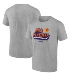 Men's Phoenix Suns Heather Gray 2024 Playoffs Defensive Stance T-Shirt