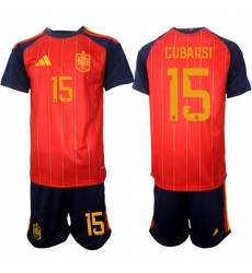 Men's Spain #15 CUMARSI National Team FIFA x World Cup 2026 Home Red On Field Jerseys