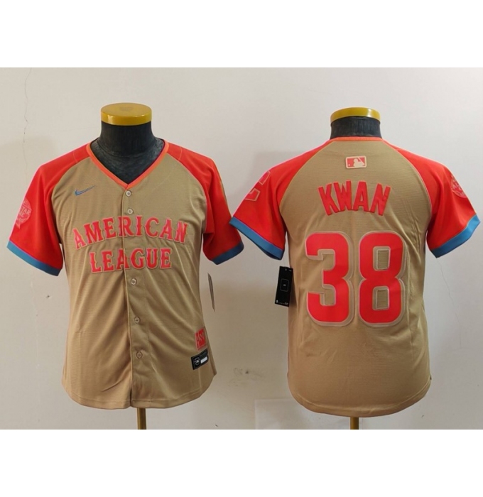 Women's Cleveland Guardians #38 Steven Kwan Cream 2024 All Star Limited Stitched Jersey