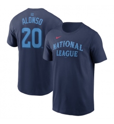 Men's National League #20 Pete Alonso Navy 2024 All-Star Name & Number T-Shirt