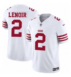 Men's San Francisco 49ers #2 Deommodore Lenoir White Nike Scarlet Limited Jersey