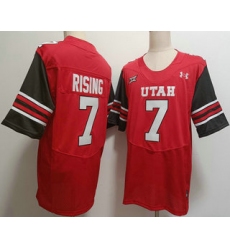 Men's Utah Utes #7 Cameron Rising Red 2024 College Football Jersey