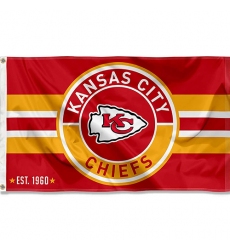 2Pcs Kansas City Chiefs Patch Button Circle Logo Flag Large 3x5 Banner