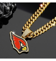 Gold 20inch Arizona Cardinals  Team head NFL pendant Europe and the United States new fashion personality football necklace men and women street hip-hop