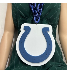 Indiana Lebos Pony Fan Chain, NFL fans, Team Logo Big necklace,  large  pendant, Medal gift clothing tag Accessories