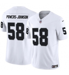 Men's Las Vegas Raiders #58 Jackson Powers-Johnson White 2025 F.U.S.E. Vapor Untouchable Limited Football Stitched Jersey
