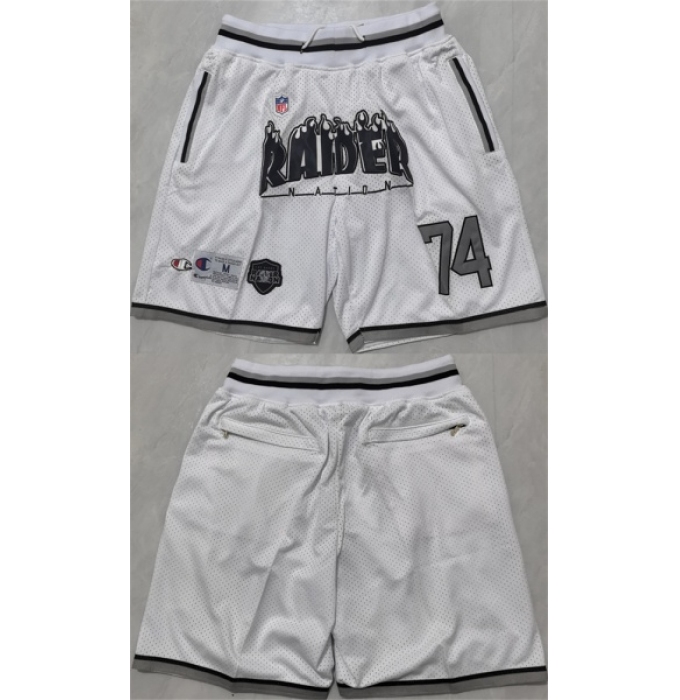 Men's Las Vegas Raiders White Shorts (Run Small)