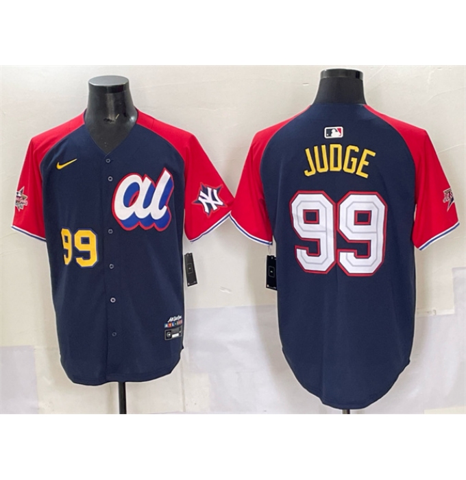 Men's American League #99 Aaron Judge Navy Red Alternate 2025 All-Star Edition Limited Stitched Baseball Jersey