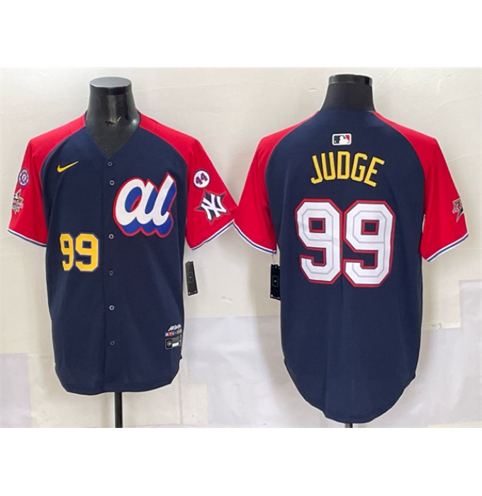 Men's American League #99 Aaron Judge Navy Red Alternate 2025 All-Star With Edition Limited Stitched Baseball Jersey