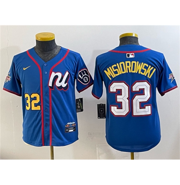 Women's National League #32 Jacob Misiorowski Blue 2025 All-Star Edition Limited Stitched Baseball Jersey(Run Small)