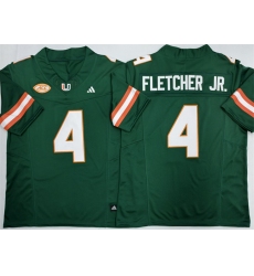 Men's Miami Hurricanes #4 Mark Fletcher Jr. Green F.U.S.E. 2026 Stitched Football Jersey