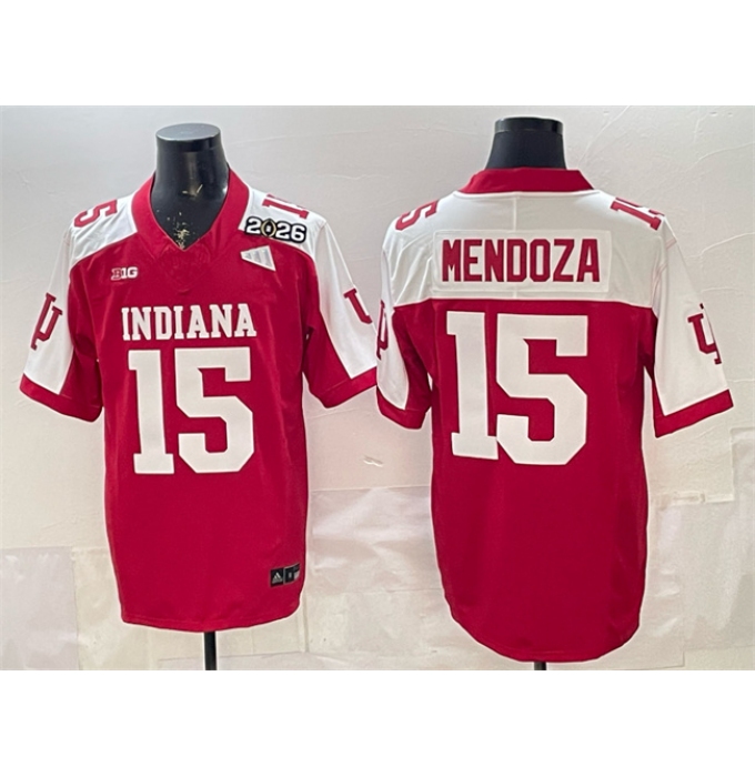 Men's Indiana Hoosiers #15 Fernando Mendoza Red Alternate F.U.S.E. 2026 Patch Stitched Football Jersey