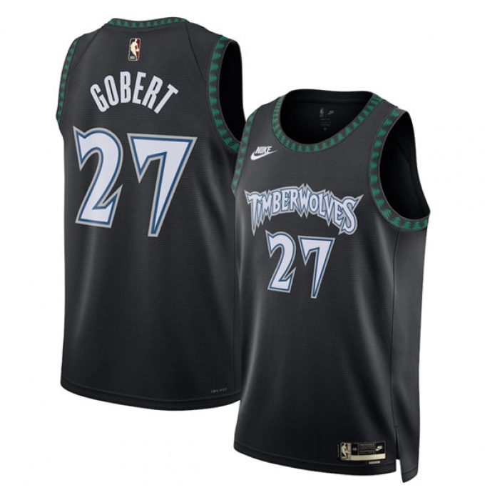 Men's Minnesota Timberwolves #27 Rudy Gobert Black 2025 Classic Edition Stitched Jersey
