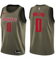 Youth Nike Houston Rockets #0 De'Anthony Melton Swingman Green Salute to Service NBA Jersey