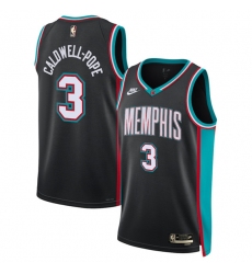 Men's Memphis Grizzlies #3 Kentavious Caldwell-Pope Black 2025 Classic Edition Stitched Basketball Jersey