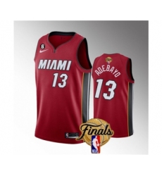 Men's Miami Heat #13 Bam Adebayo Red 2023 Finals Statement Edition With NO.6 Stitched Basketball Jersey