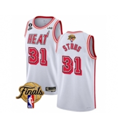 Men's Miami Heat #31 Max Strus White 2023 Finals Classic Edition With NO.6 Stitched Basketball Jersey