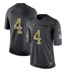 Men's Nike San Francisco 49ers #4 Nick Mullens Limited Black 2016 Salute to Service NFL Jersey