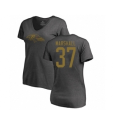 Football Women's Baltimore Ravens #37 Iman Marshall Ash One Color T-Shirt