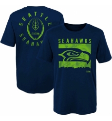 Men's Seattle Seahawks Navy Preschool Liquid Camo Logo T Shirt