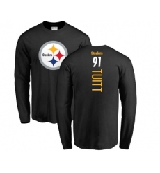 Football Pittsburgh Steelers #91 Stephon Tuitt Black Backer Long Sleeve T-Shirt
