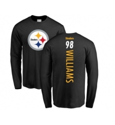 Football Pittsburgh Steelers #98 Vince Williams Black Backer Long Sleeve T-Shirt