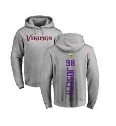 Football Minnesota Vikings #98 Linval Joseph Ash Backer Pullover Hoodie