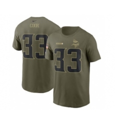Men's Minnesota Vikings Dalvin Cook Football Camo 2021 Salute To Service Name & Number T-Shirt