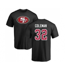 Football San Francisco 49ers #32 Tevin Coleman Black Name & Number Logo T-Shirt