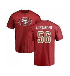 Football San Francisco 49ers #56 Kwon Alexander Red Name & Number Logo T-Shirt