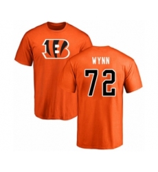 Football Cincinnati Bengals #72 Kerry Wynn Orange Name & Number Logo T-Shirt