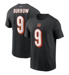 Men's Cincinnati Bengals #9 Joe Burrow Nike Black 2020 NFL Draft First Round Pick Player Name & Number T-Shirt.webp