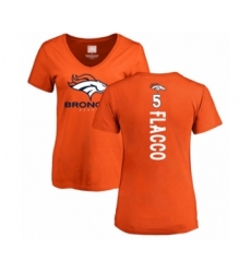 Football Women's Denver Broncos #5 Joe Flacco Orange Backer T-Shirt