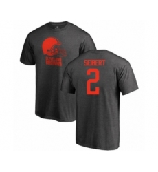 Football Cleveland Browns #2 Austin Seibert Ash One Color T-Shirt