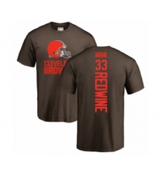 Football Cleveland Browns #33 Sheldrick Redwine Brown Backer T-Shirt
