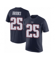 Football New England Patriots #25 Terrence Brooks Navy Blue Rush Pride Name & Number T-Shirt