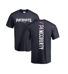 Football New England Patriots #32 Devin McCourty Navy Blue Backer T-Shirt