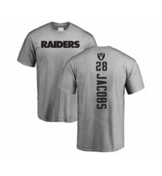 Football Oakland Raiders #28 Josh Jacobs Ash Backer T-Shirt