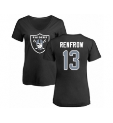 Football Women's Oakland Raiders #13 Hunter Renfrow Black Name & Number Logo T-Shirt