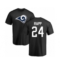 Football Los Angeles Rams #24 Taylor Rapp Black Name & Number Logo T-Shirt