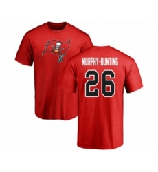 Football Tampa Bay Buccaneers #26 Sean Murphy-Bunting Red Name & Number Logo T-Shirt