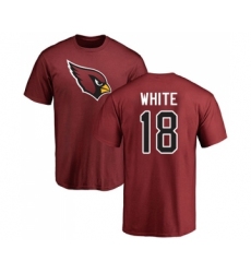 Football Arizona Cardinals #18 Kevin White Maroon Name & Number Logo T-Shirt