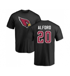 Football Arizona Cardinals #20 Robert Alford Black Name & Number Logo T-Shirt
