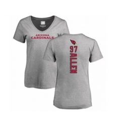 Football Women's Arizona Cardinals #97 Zach Allen Ash Backer V-Neck T-Shirt