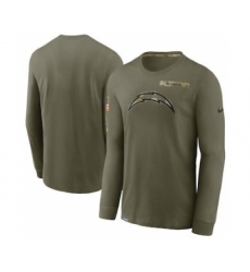 Men's Los Angeles Chargers Football Olive 2021 Salute To Service Performance Long Sleeve T-Shirt
